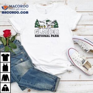 Snoopy and Woodstock explore Glacier Park in this cool t-shirt