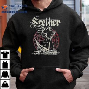 Vintage Reaper Design On Classic Black T-shirt