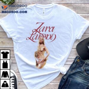 Zara Larsson stylish pose in trendy t-shirt