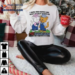 autism awareness matching names design t-shirt