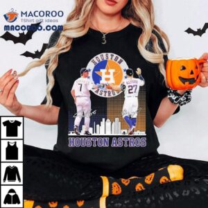 Houston Astros Legends Craig Biggio And Jos Altuve Signature Skyline Tshirt