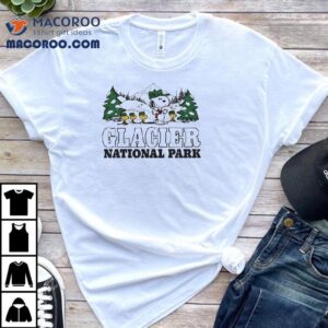 Snoopy and Woodstock explore Glacier Park in this cool t-shirt