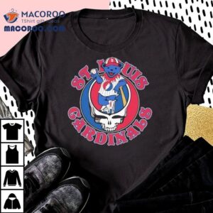 Grateful Dead inspired bear skull design St Louis Cardinals t-shirt 2 Grateful Dead Inspired Bear Skull Design St Louis Cardinals Tshirt