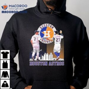 Houston Astros Legends Craig Biggio And Jos Altuve Signature Skyline Tshirt