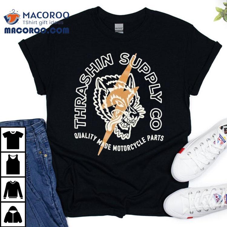 Premium Motorcycle Gear From Thrashin With Wolf Design Tshirt Premium Motorcycle Gear From Thrashin With Wolf Design Tshirt