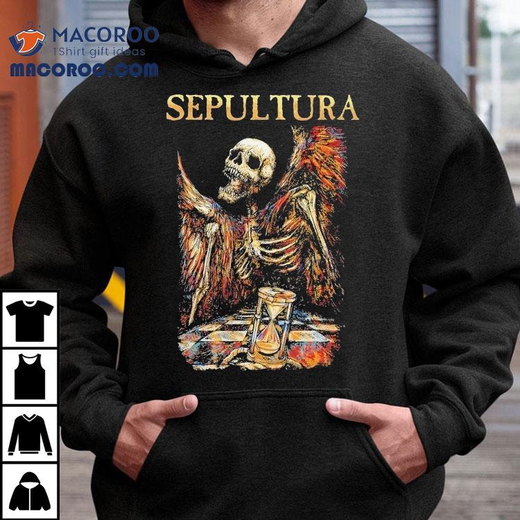 Unique hourglass skeleton design on this cool tshirt Unique hourglass skeleton design on this cool tshirt