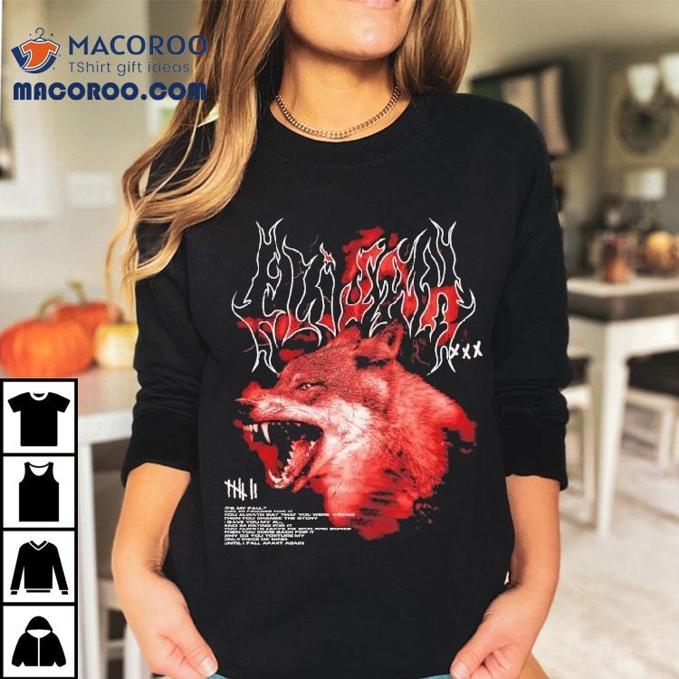 Elijah Phoebe wolf design t-shirt Elijah Phoebe wolf design t-shirt