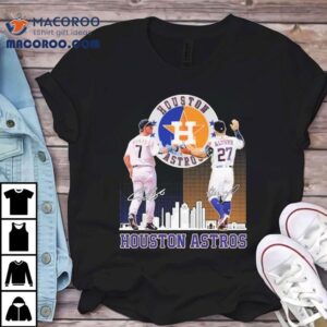 Houston Astros Legends Craig Biggio And Jos Altuve Signature Skyline Tshirt