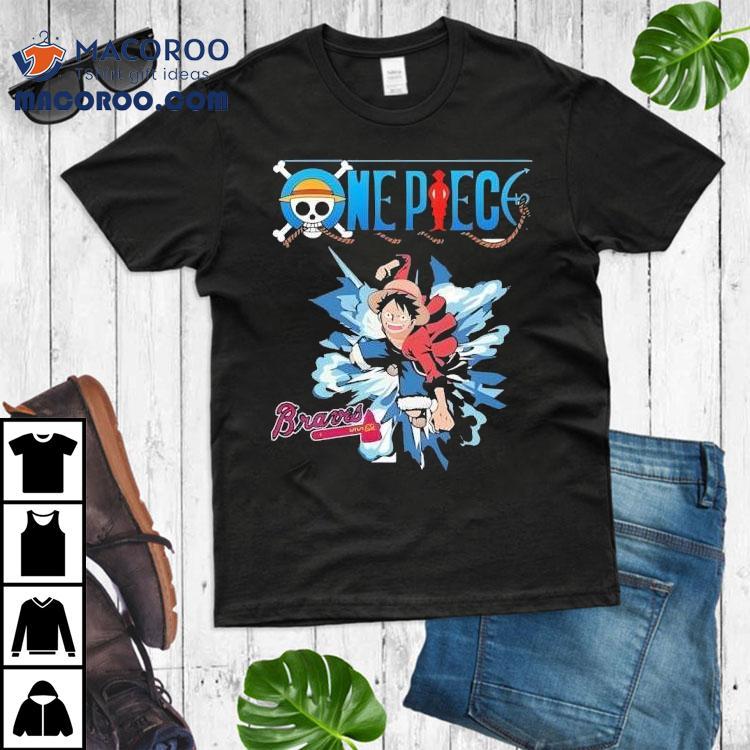 Monkey D Luffy Atlanta Braves anime tshirt Monkey D Luffy Atlanta Braves anime tshirt
