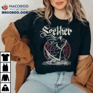 Vintage Reaper Design On Classic Black Tshirt