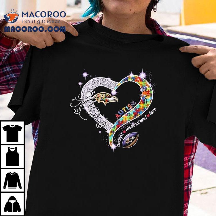 Baltimore Ravens Show Support with Heart Diamond Autism Awareness T-shirt Baltimore Ravens Show Support with Heart Diamond Autism Awareness T-shirt