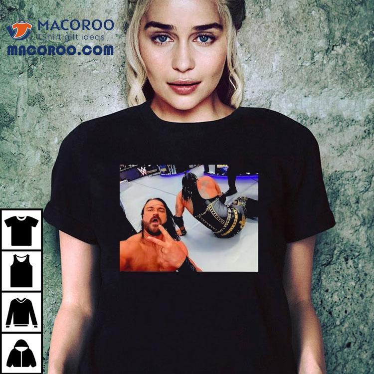 Drew Mcintyre rocks Damian Priest design on cool t-shirt Drew Mcintyre rocks Damian Priest design on cool t-shirt