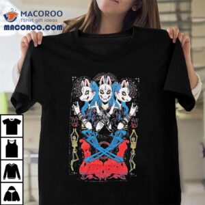 Edgy Fox Mask Design With Devil Horns For Metal Fans Tshirt