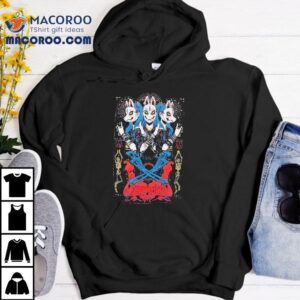 Edgy Fox Mask Design With Devil Horns For Metal Fans Tshirt
