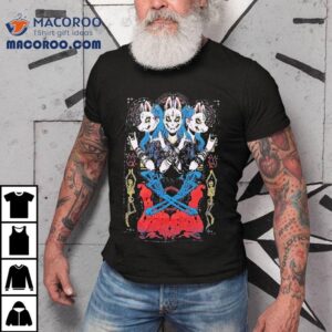 Edgy Fox Mask Design With Devil Horns For Metal Fans Tshirt