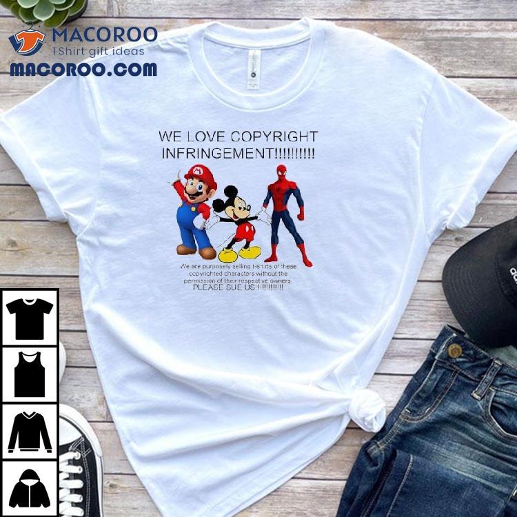Mario Mickey Spiderman Fan Favorite Unlicensed Design Tshirt Mario Mickey Spiderman Fan Favorite Unlicensed Design Tshirt