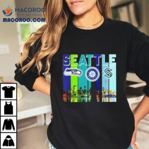 Seattle Sports Team Pride With Iconic City Skyline Tshirt