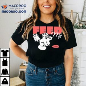 Simon’s feline begs for food on this cool t-shirt