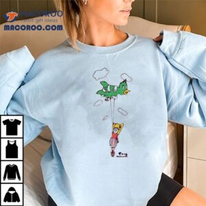Skateboard art featuring bird girl graphic on t-shirt