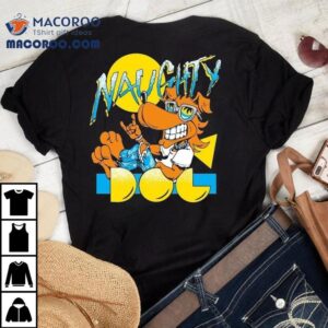 Vintage Naughty Dog Design Cool Retro Tshirt