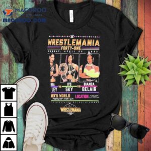 Epic Triple Threat Showdown Iyo Sky Bianca Belair and Rhea Ripley Face Off at Wrestlemania 41 T-shirt 3 Wrestlemania Iyo Sky Vs Bianca Belair Vs Rhea Ripley Triple Threat Match Tshirt
