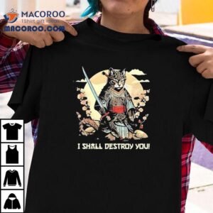 Fierce Samurai Feline Battle Ready T-shirt
