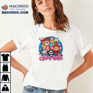 Playful Chimpers Panda And Monkey Design T-shirt