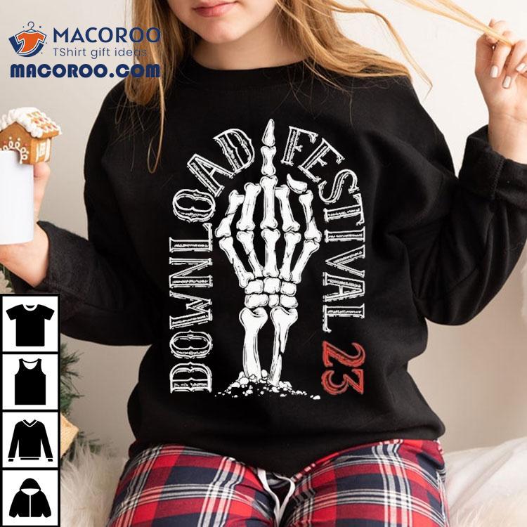 Skeleton rock hand gesture download fest 2023 artist roster tshirt Skeleton rock hand gesture download fest 2023 artist roster tshirt
