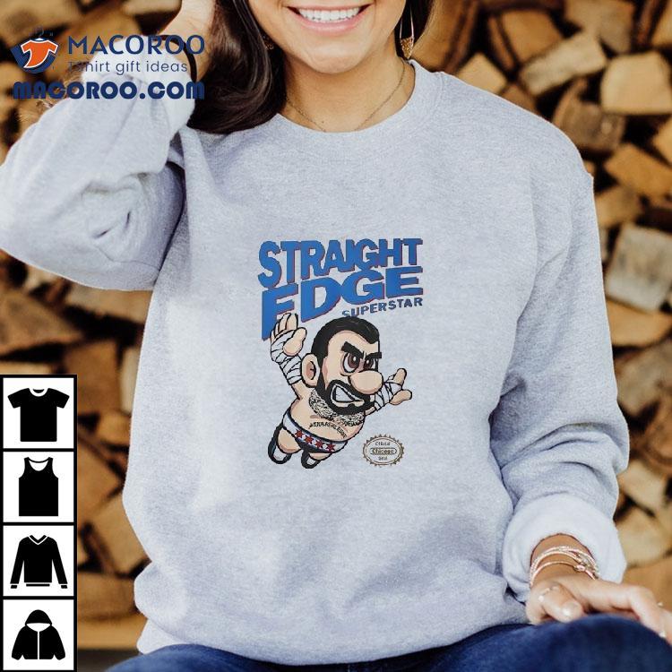Straight Edge Icon Cm Punk Rocks Mario Graphic Tshirt Straight Edge Icon Cm Punk Rocks Mario Graphic Tshirt