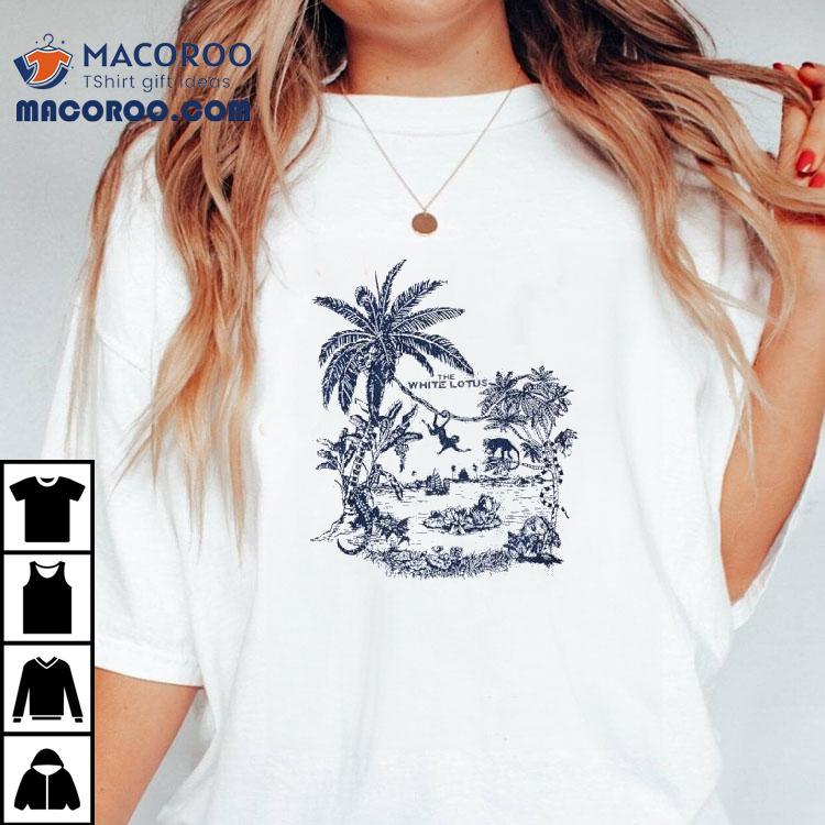 White Lotus inspired monkey design t-shirt White Lotus inspired monkey design t-shirt