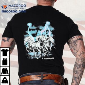 Wild Horses Fleeing Storm On Vintage T-Shirt