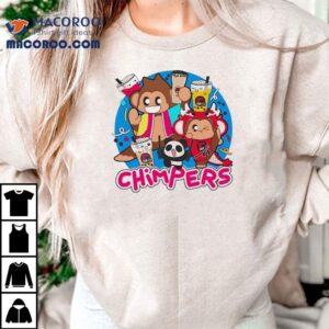 Playful Chimpers Panda And Monkey Design T-shirt