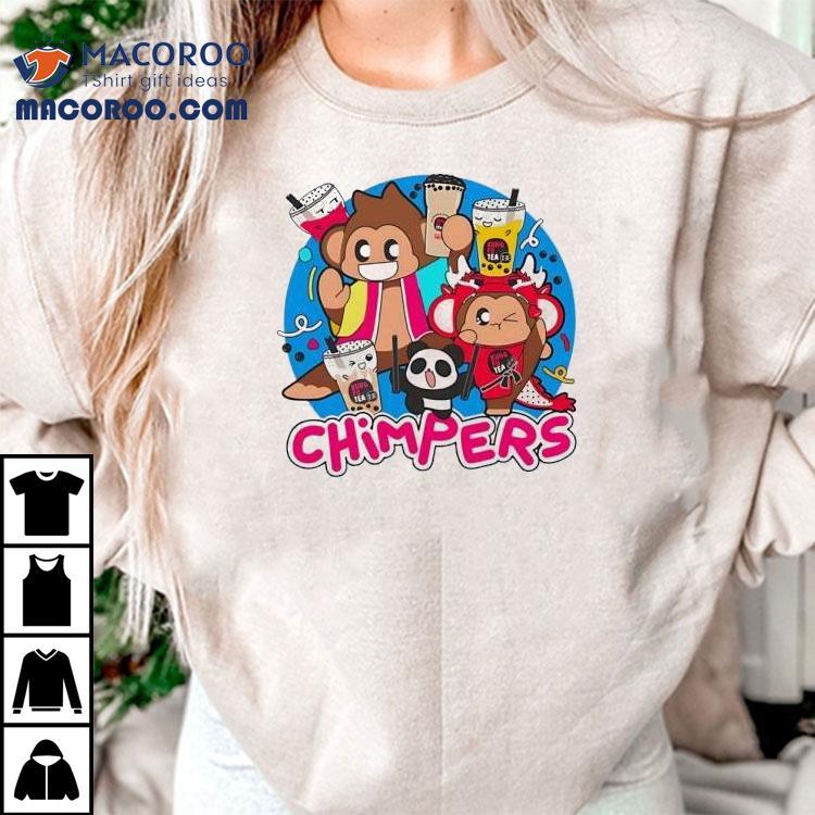 Playful Chimpers Panda And Monkey Design T-shirt Playful Chimpers Panda And Monkey Design T-shirt