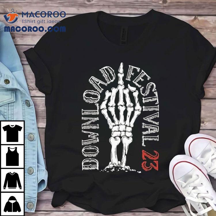 Skeleton rock hand gesture download fest 2023 artist roster tshirt Skeleton rock hand gesture download fest 2023 artist roster tshirt