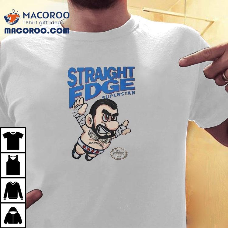 Straight Edge Icon Cm Punk Rocks Mario Graphic Tshirt Straight Edge Icon Cm Punk Rocks Mario Graphic Tshirt