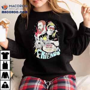 Vintage style tee with Andrew Santino and Bobby Lee artwork t-shirt