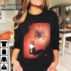 Jyn Flames Feline Design T Tshirt