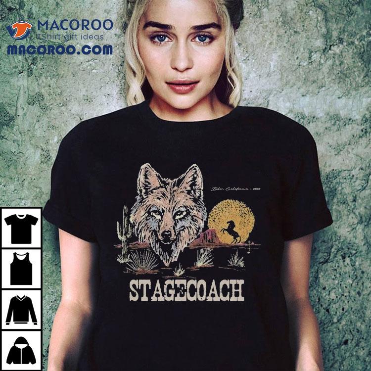 Lone Coyote Wolf Design Stagecoach Indio 2025 Tshirt Lone Coyote Wolf Design Stagecoach Indio 2025 Tshirt