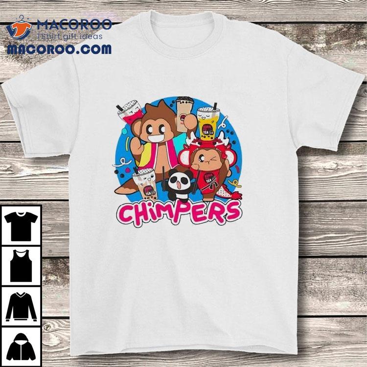 Playful Chimpers Panda And Monkey Design T-shirt Playful Chimpers Panda And Monkey Design T-shirt