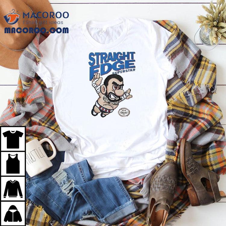 Straight Edge Icon Cm Punk Rocks Mario Graphic Tshirt Straight Edge Icon Cm Punk Rocks Mario Graphic Tshirt