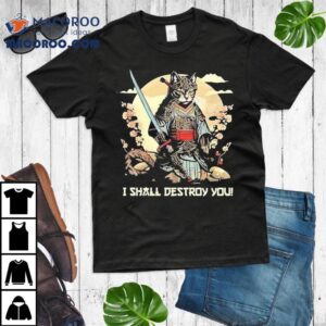 Fierce Samurai Feline Battle Ready Tshirt