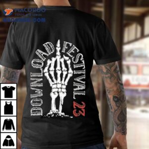 Skeleton rock hand gesture download fest 2023 artist roster tshirt 3 Skeleton Rock Hand Gesture Download Fest Artist Roster T Tshirt