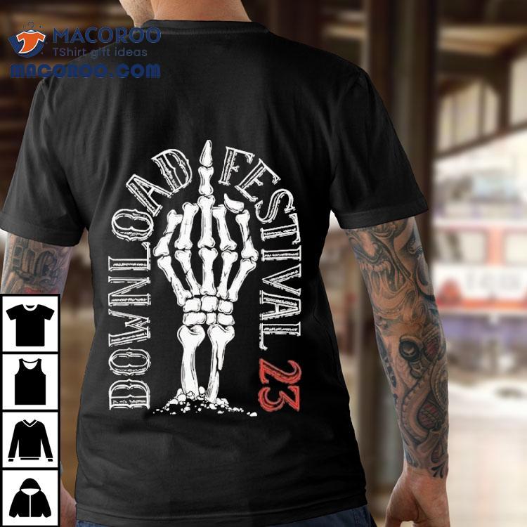 Skeleton rock hand gesture download fest 2023 artist roster tshirt Skeleton rock hand gesture download fest 2023 artist roster tshirt