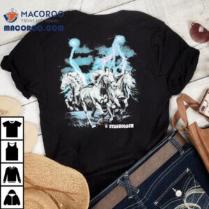 Wild Horses Fleeing Storm On Vintage Tshirt