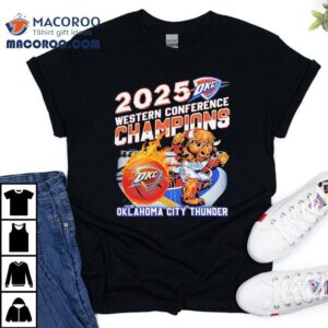 2025 Western Conference Champions Oklahoma City Thunder Mascot Shirt