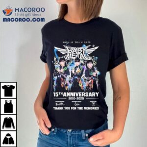 Babymetal World Tour 2025 15th Anniversary 2010 2025 Thank You For The Memories Signatures Shirt