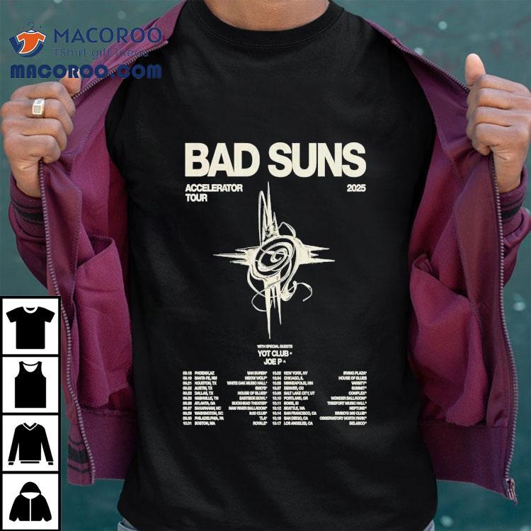 Bad Suns Accelerator Tour 2025 Dates Shirt Bad Suns Accelerator Tour 2025 Dates Shirt