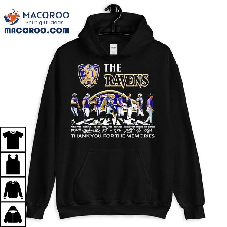  Baltimore Ravens Th Seasons Thank You For The Memories Road Abbey Signatures Tshirt