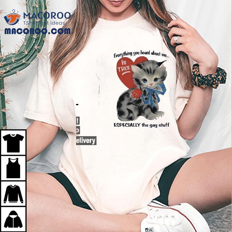 Cat Everything You Heard About Me Is True Especially The Gay Stuff Shirt Cat Everything You Heard About Me Is True Especially The Gay Stuff Shirt