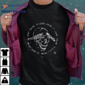 Coffeezilla Crime Is Legal Skull Hands Skeleton Tshirt